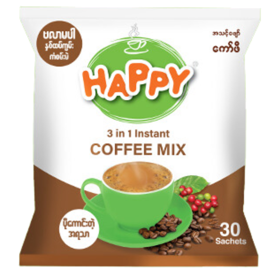 ဟက်ပီး ကော်ဖီမစ်|Happy 3in1 Coffee Mix