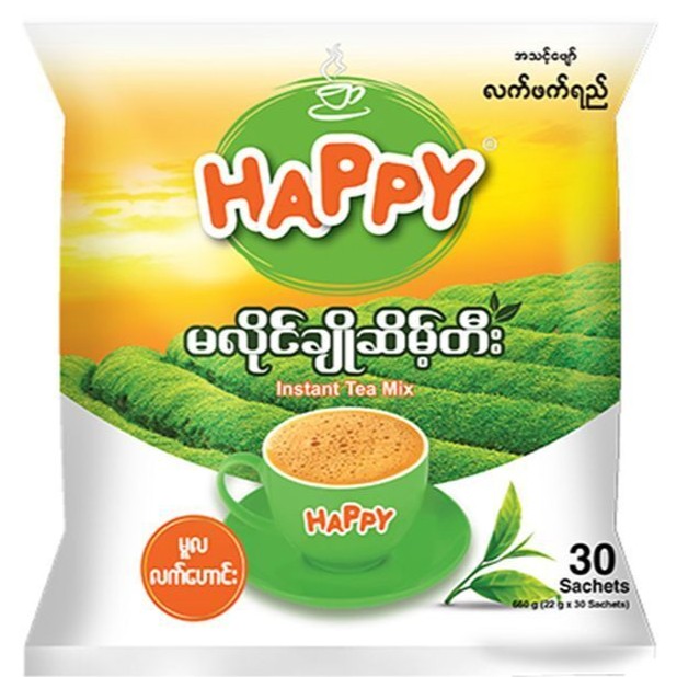 ဟက်ပီး လက်ဖက်ရည်|Happy 3in1 Tea Mix