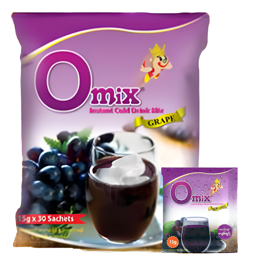 အိုမစ် စပျစ်ဖျော်ရည်အမှုန့်|Omix Grape Drink Powder