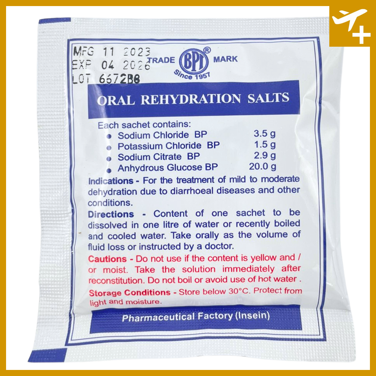 ဘီပီအိုင် ဓါတ်ဆားထုပ်|BPI Oral Rehydration Salts